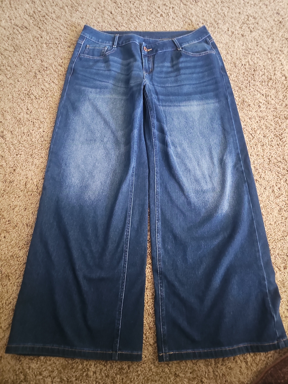 HALARA Asymetrical Wide-Leg Jeans in Dark Blue Large